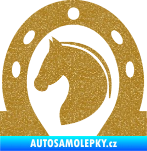 Samolepka Kůň 034 levá podkova Ultra Metalic zlatá