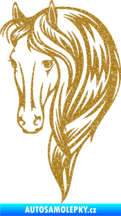 Samolepka Kůň 064 levá s hřívou Ultra Metalic zlatá