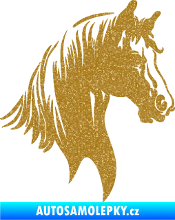 Samolepka Kůň 066 pravá hlava s hřívou Ultra Metalic zlatá