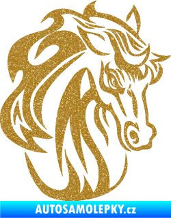 Samolepka Kůň 069 pravá hlava s hřívou Ultra Metalic zlatá