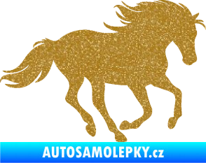 Samolepka Kůň 071 pravá běžící Ultra Metalic zlatá