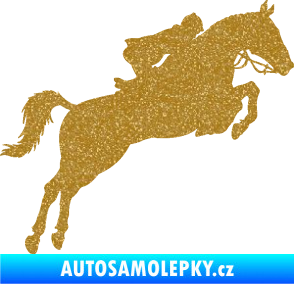 Samolepka Kůň 076 pravá parkur Ultra Metalic zlatá