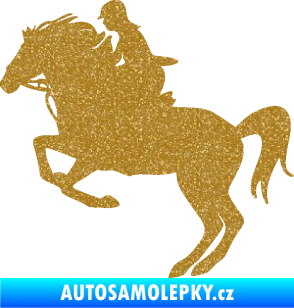 Samolepka Kůň 091 levá skok Ultra Metalic zlatá