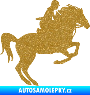 Samolepka Kůň 091 pravá skok Ultra Metalic zlatá