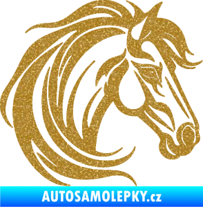 Samolepka Kůň 103 pravá hlava Ultra Metalic zlatá
