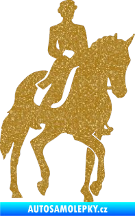 Samolepka Kůň drezura pravá Ultra Metalic zlatá