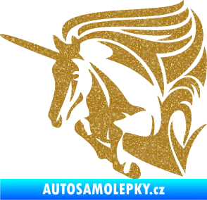Samolepka Kůň jednorožec 001 levá Ultra Metalic zlatá