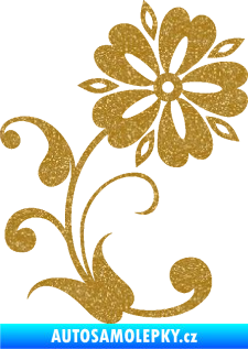 Samolepka Květina dekor 001 pravá Ultra Metalic zlatá