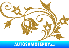 Samolepka Květina dekor 002 levá Ultra Metalic zlatá
