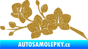 Samolepka Květina dekor 008 levá orchidej Ultra Metalic zlatá