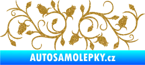Samolepka Květina dekor 010 levá růžičky Ultra Metalic zlatá