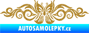 Samolepka Květina dekor 017 motýl Ultra Metalic zlatá