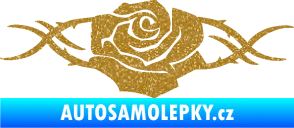 Samolepka Květina dekor 020 levá růže s trny Ultra Metalic zlatá