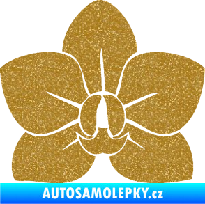 Samolepka Květina dekor 023 orchidej květ Ultra Metalic zlatá