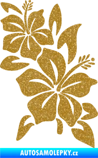 Samolepka Květina dekor 033 pravá ibišek Ultra Metalic zlatá