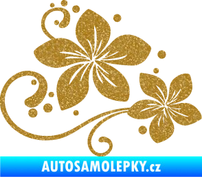 Samolepka Květina dekor 035 pravá Ultra Metalic zlatá