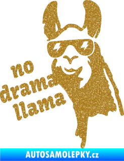 Samolepka Lama 005 no drama llama  Ultra Metalic zlatá