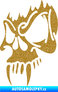 Samolepka Lebka 010 levá s upířími zuby Ultra Metalic zlatá