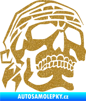 Samolepka Lebka pirát pravá Ultra Metalic zlatá