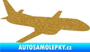 Samolepka Letadlo 004 pravá Ultra Metalic zlatá