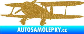 Samolepka Letadlo 006 levá Ultra Metalic zlatá