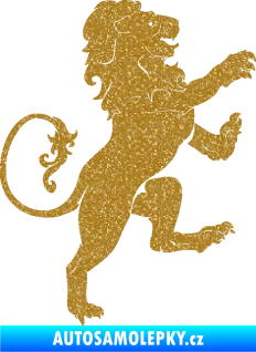 Samolepka Lev heraldika 004 pravá Ultra Metalic zlatá