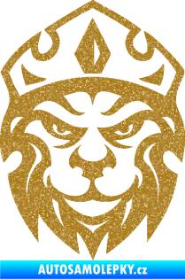 Samolepka Lev hlava s korunou 001 Ultra Metalic zlatá