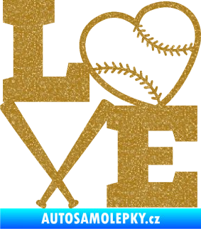 Samolepka Love baseball Ultra Metalic zlatá