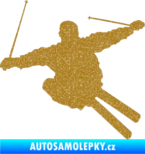 Samolepka Lyžař 001 pravá Ultra Metalic zlatá