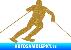 Samolepka Lyžař 003 pravá Ultra Metalic zlatá