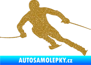 Samolepka Lyžař 012 levá Ultra Metalic zlatá