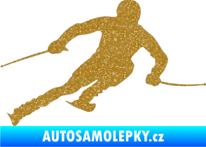 Samolepka Lyžař 012 pravá Ultra Metalic zlatá