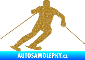 Samolepka Lyžař 021 pravá Ultra Metalic zlatá