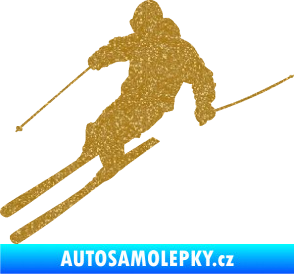 Samolepka Lyžař 027 levá Ultra Metalic zlatá