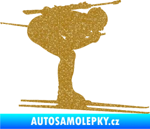Samolepka Lyžař 028 pravá - biatlon Ultra Metalic zlatá