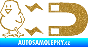 Samolepka Magnet na ptáky levá Ultra Metalic zlatá