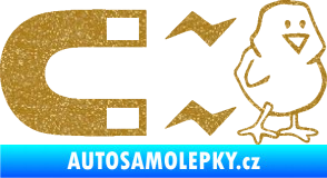 Samolepka Magnet na ptáky pravá Ultra Metalic zlatá