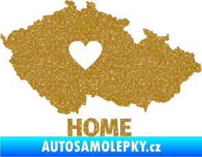 Samolepka Mapa České republiky 004 home Ultra Metalic zlatá