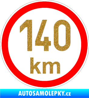 Samolepka Maximální rychlost 140km - nejvyšší konstrukční rychlost Ultra Metalic zlatá