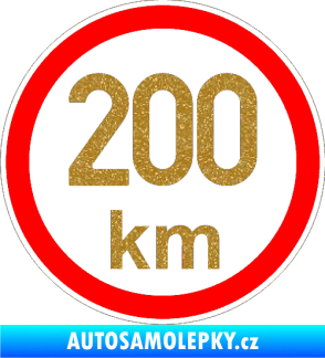 Samolepka Maximální rychlost 200km - nejvyšší konstrukční rychlost Ultra Metalic zlatá