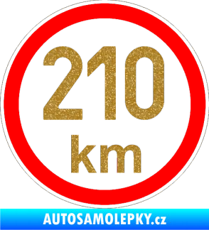 Samolepka Maximální rychlost 210km - nejvyšší konstrukční rychlost Ultra Metalic zlatá