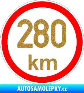 Samolepka Maximální rychlost 280km - nejvyšší konstrukční rychlost Ultra Metalic zlatá