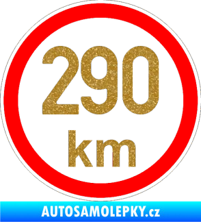 Samolepka Maximální rychlost 290km - nejvyšší konstrukční rychlost Ultra Metalic zlatá
