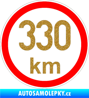 Samolepka Maximální rychlost 330km - nejvyšší konstrukční rychlost Ultra Metalic zlatá