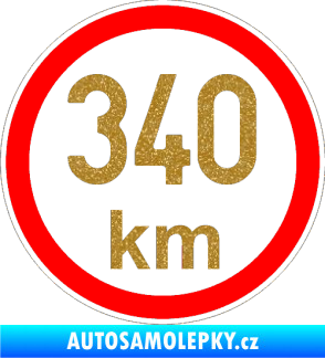 Samolepka Maximální rychlost 340km - nejvyšší konstrukční rychlost Ultra Metalic zlatá