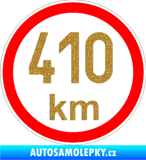 Samolepka Maximální rychlost 410km - nejvyšší konstrukční rychlost Ultra Metalic zlatá