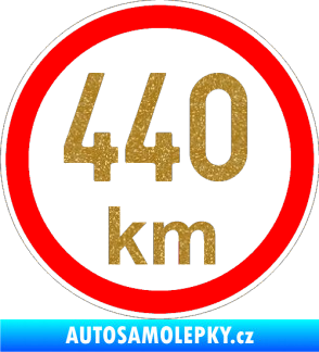 Samolepka Maximální rychlost 440km - nejvyšší konstrukční rychlost Ultra Metalic zlatá
