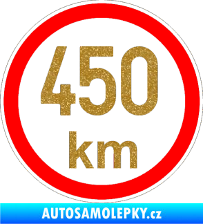 Samolepka Maximální rychlost 450km - nejvyšší konstrukční rychlost Ultra Metalic zlatá