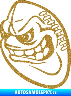 Samolepka Míč na americký fotbal 001 levá s obličejem Ultra Metalic zlatá