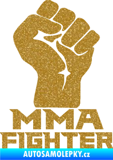 Samolepka MMA Fighter 001 pravá pěst Ultra Metalic zlatá